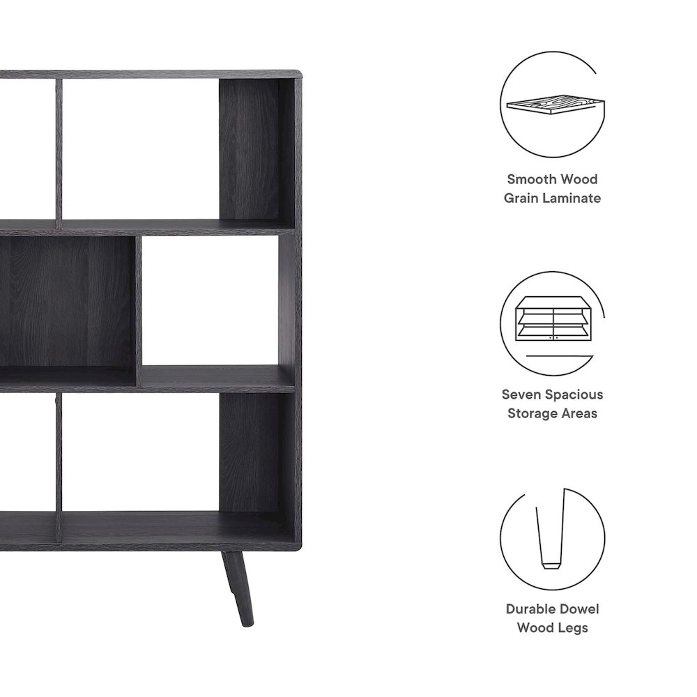 Transmit 7 Shelf Wood Grain Bookcase. Picture 3