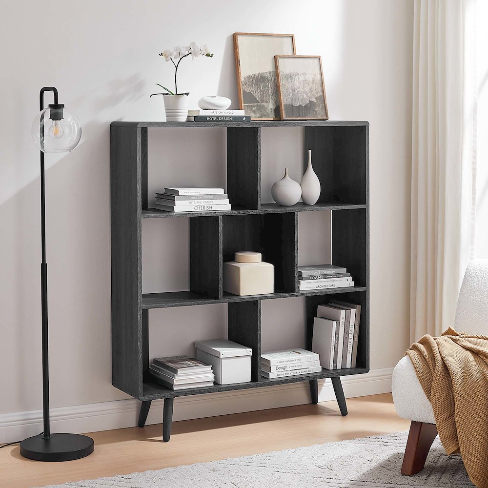 Transmit 7 Shelf Wood Grain Bookcase. Picture 8