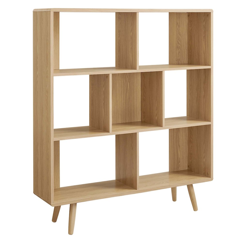 Transmit 7 Shelf Wood Grain Bookcase. Picture 1