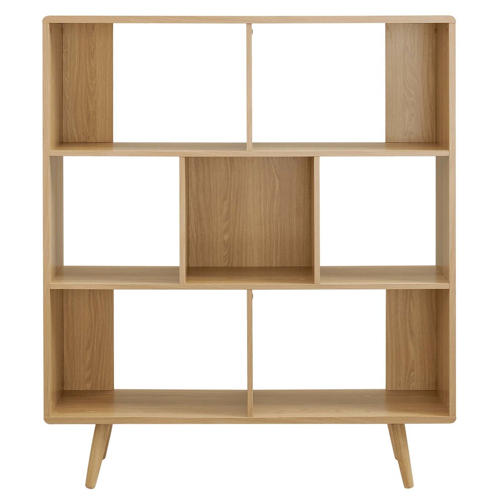 Transmit 7 Shelf Wood Grain Bookcase. Picture 5