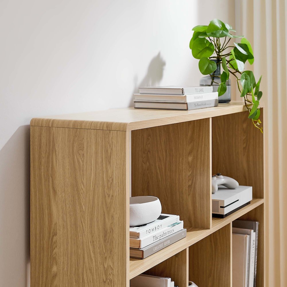 Transmit 7 Shelf Wood Grain Bookcase. Picture 9