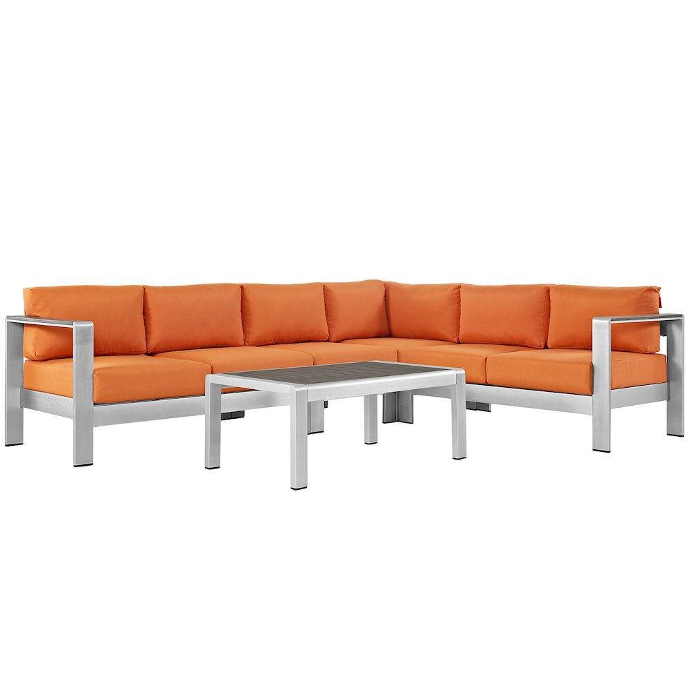 Shore 5 Piece Outdoor Patio Aluminum Sectional Sofa Set. Picture 1
