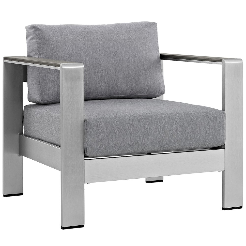 Shore 6 Piece Outdoor Patio Aluminum Sectional Sofa Set. Picture 4
