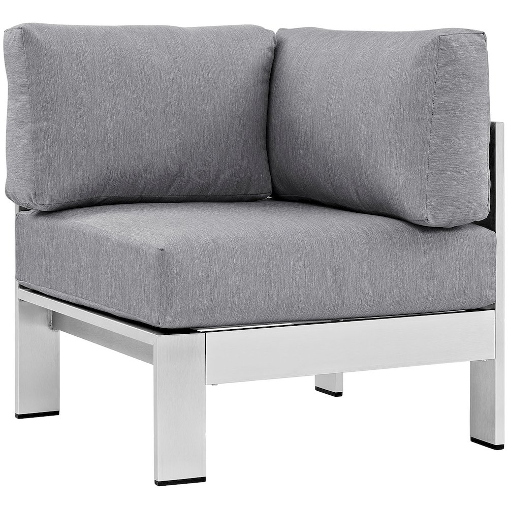 Shore 4 Piece Outdoor Patio Aluminum Sectional Sofa Set. Picture 4