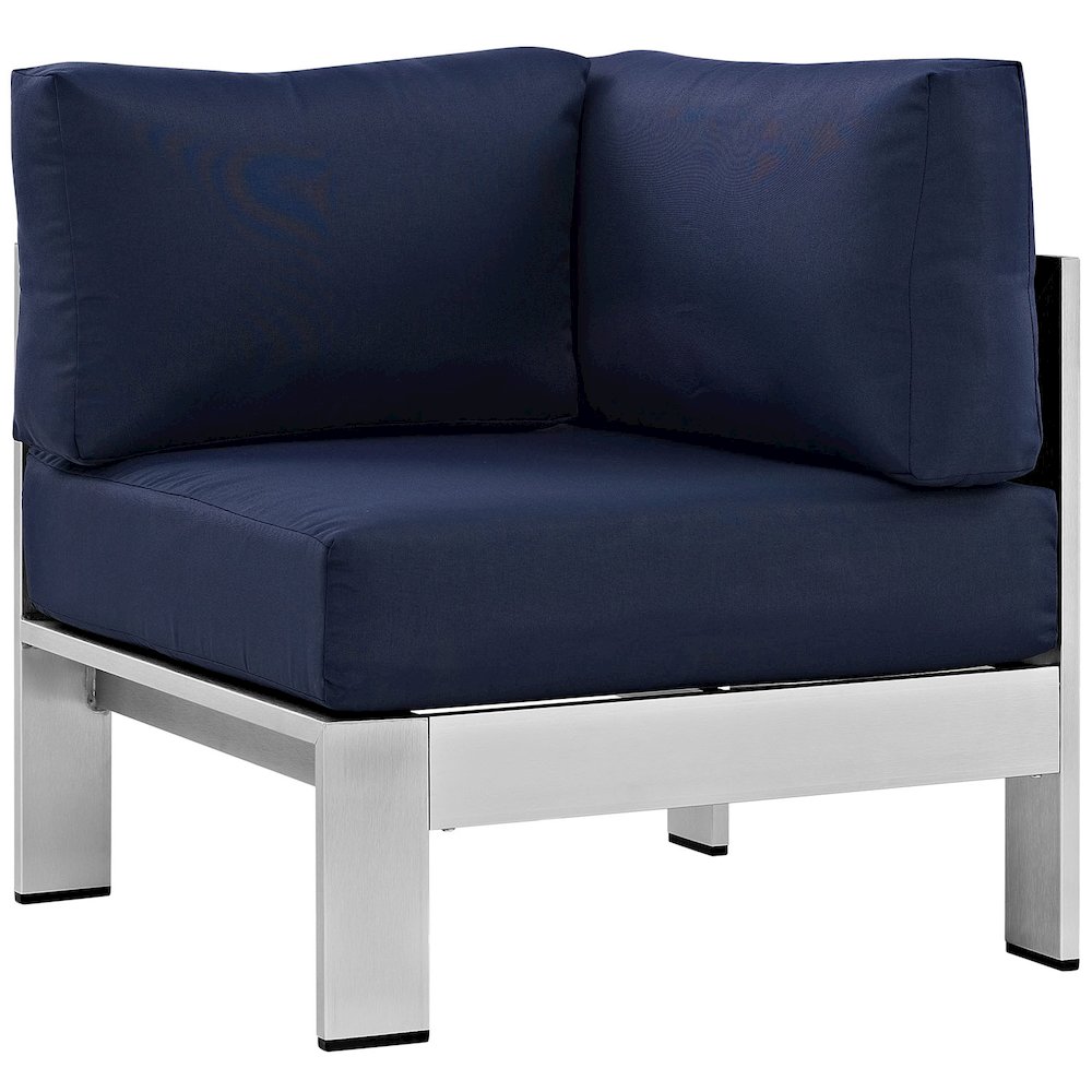 Shore 4 Piece Outdoor Patio Aluminum Sectional Sofa Set. Picture 4