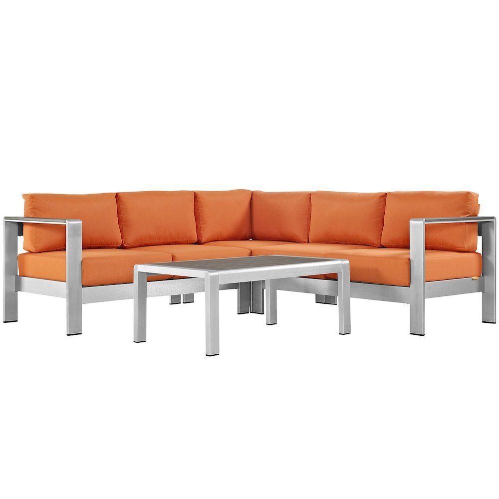 Shore 4 Piece Outdoor Patio Aluminum Sectional Sofa Set. Picture 1