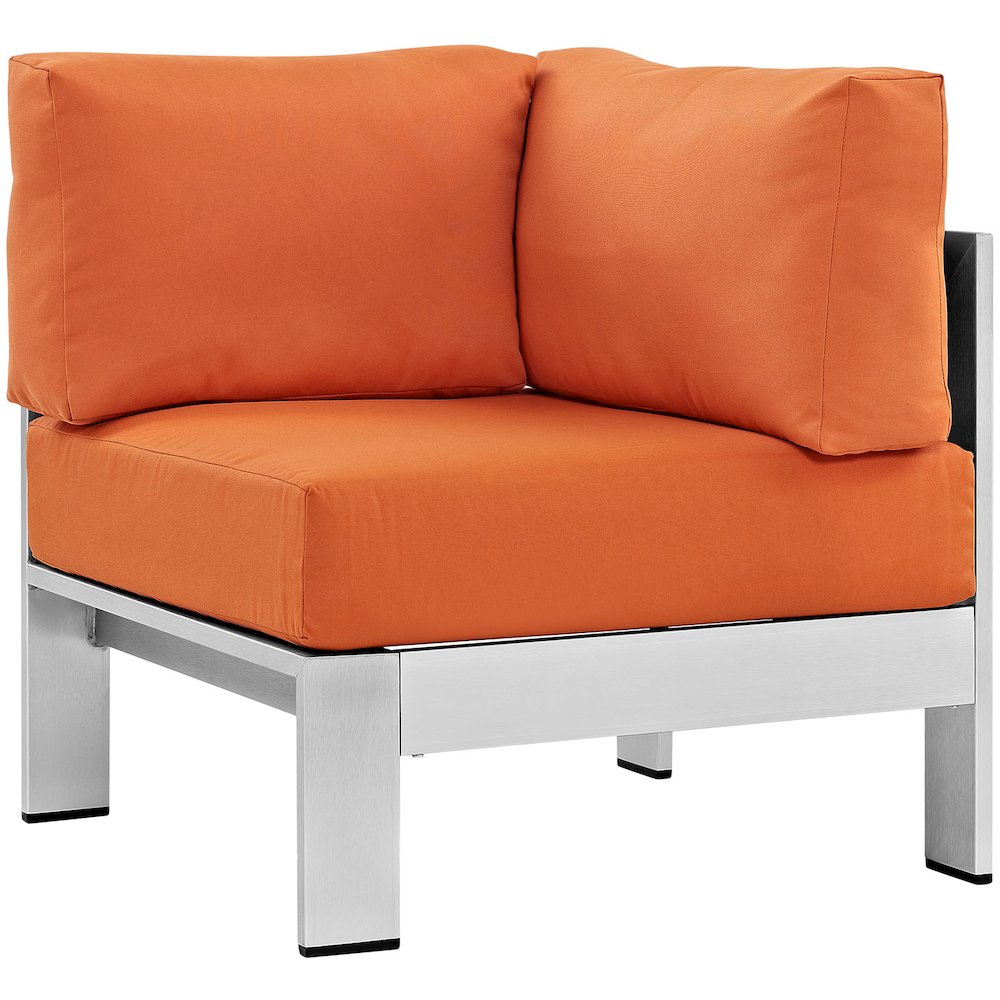 Shore 4 Piece Outdoor Patio Aluminum Sectional Sofa Set. Picture 4
