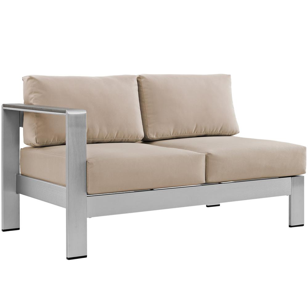 Shore 6 Piece Outdoor Patio Aluminum Sectional Sofa Set. Picture 3