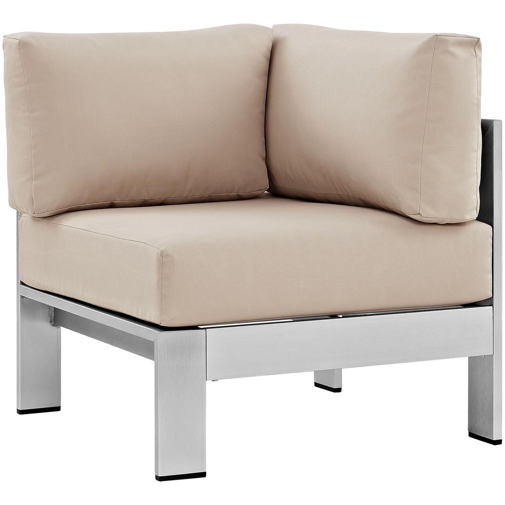Shore 6 Piece Outdoor Patio Aluminum Sectional Sofa Set. Picture 6