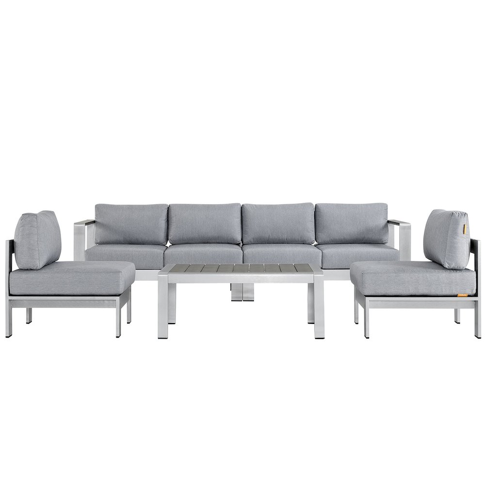 Shore 5 Piece Outdoor Patio Aluminum Sectional Sofa Set. Picture 1