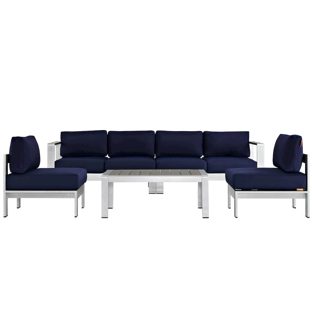 Shore 5 Piece Outdoor Patio Aluminum Sectional Sofa Set. Picture 1
