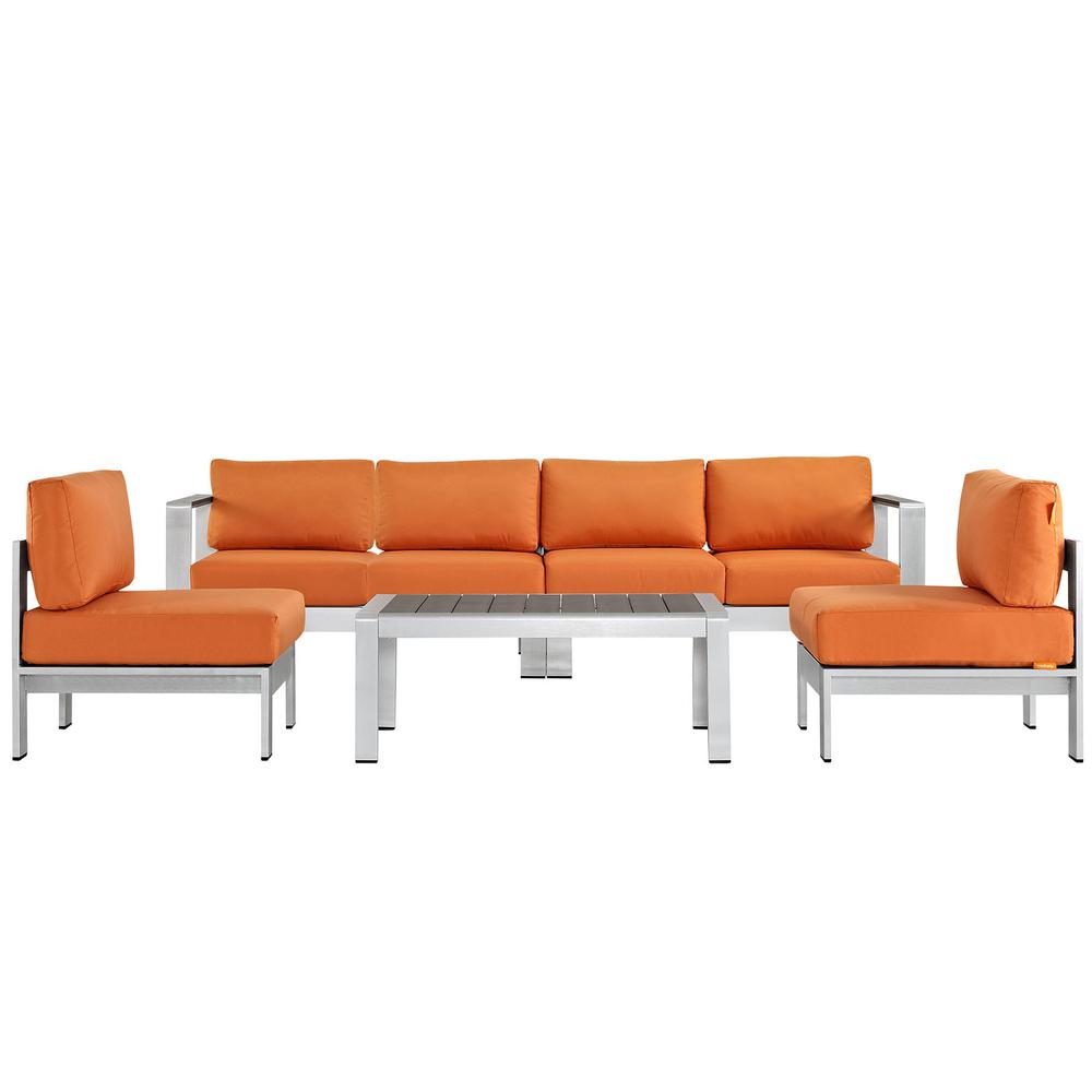Shore 5 Piece Outdoor Patio Aluminum Sectional Sofa Set. Picture 1