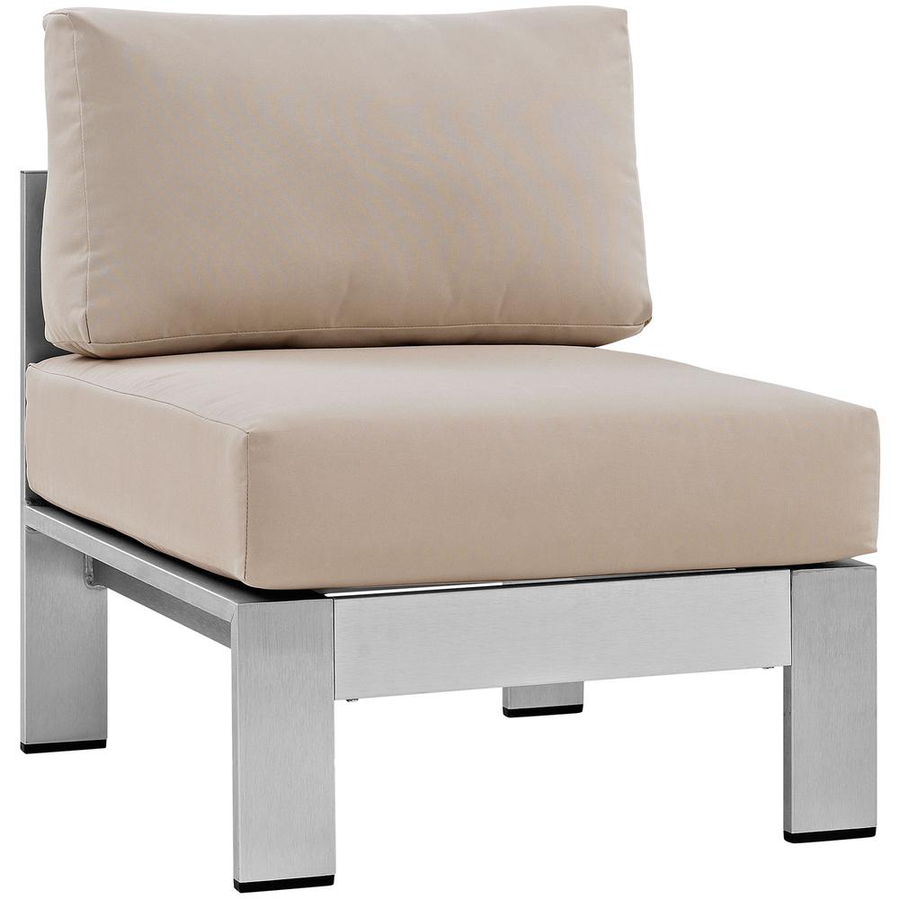 Shore 6 Piece Outdoor Patio Aluminum Sectional Sofa Set. Picture 5