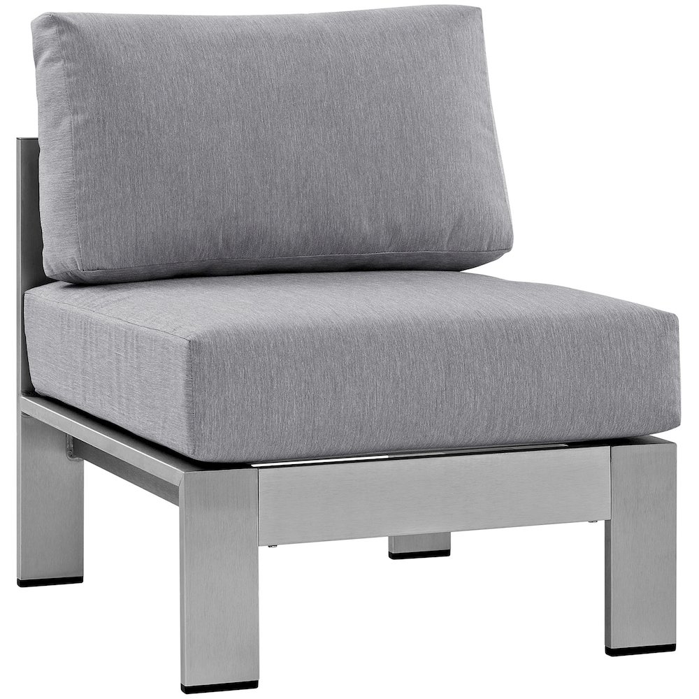 Shore 6 Piece Outdoor Patio Aluminum Sectional Sofa Set. Picture 4