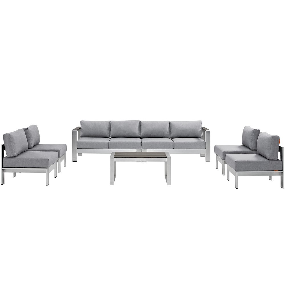 Shore 7 Piece Outdoor Patio Sectional Sofa Set. Picture 2