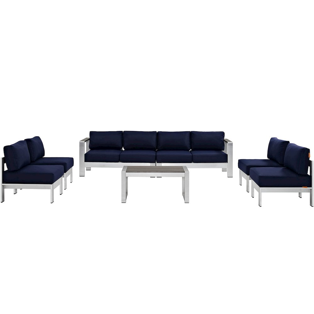 Shore 7 Piece Outdoor Patio Sectional Sofa Set. Picture 2