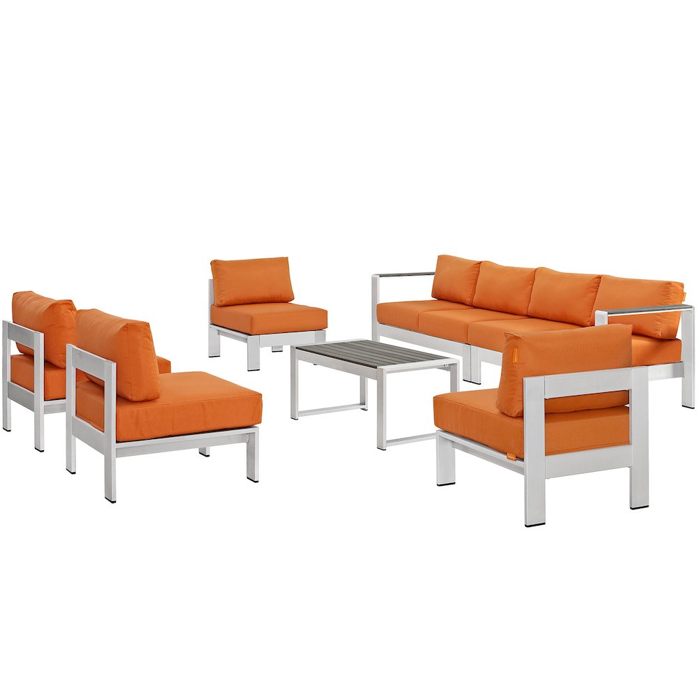 Shore 7 Piece Outdoor Patio Sectional Sofa Set. Picture 1