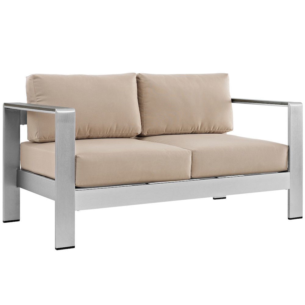 Shore 4 Piece Outdoor Patio Aluminum Sectional Sofa Set. Picture 2