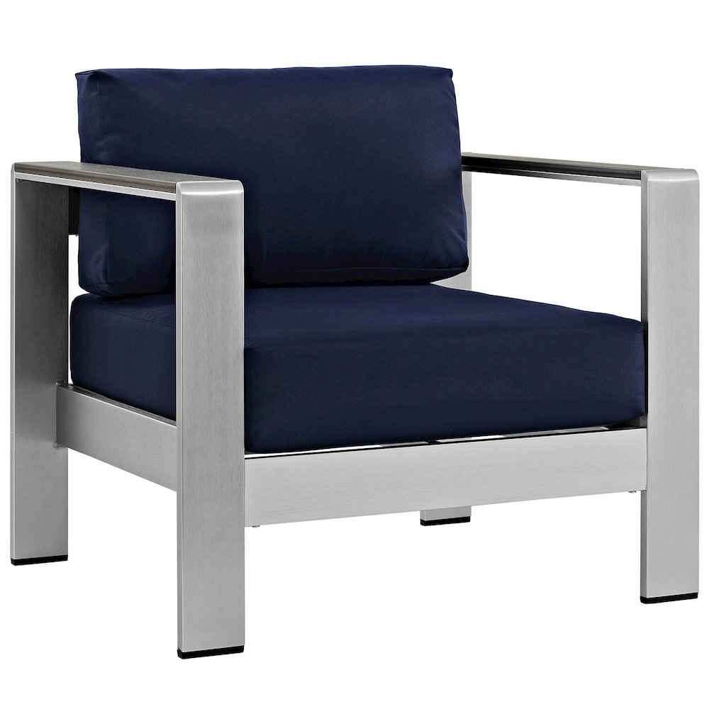 Shore 4 Piece Outdoor Patio Aluminum Sectional Sofa Set. Picture 3