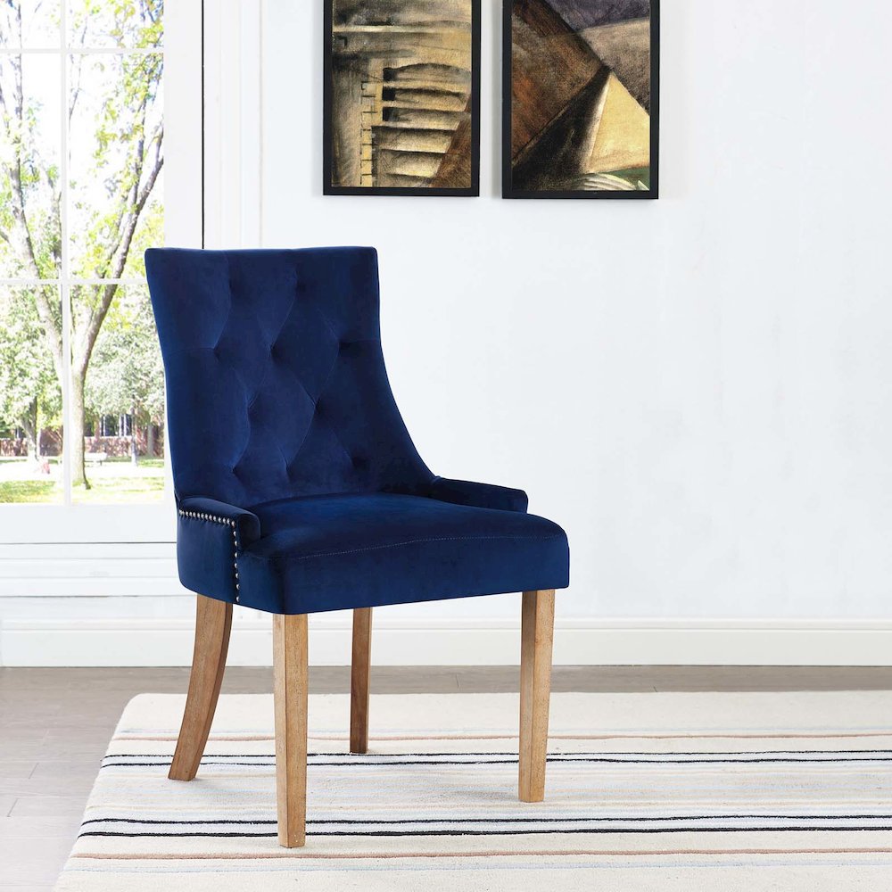 Pose Performance Velvet Dining Chair. Picture 4