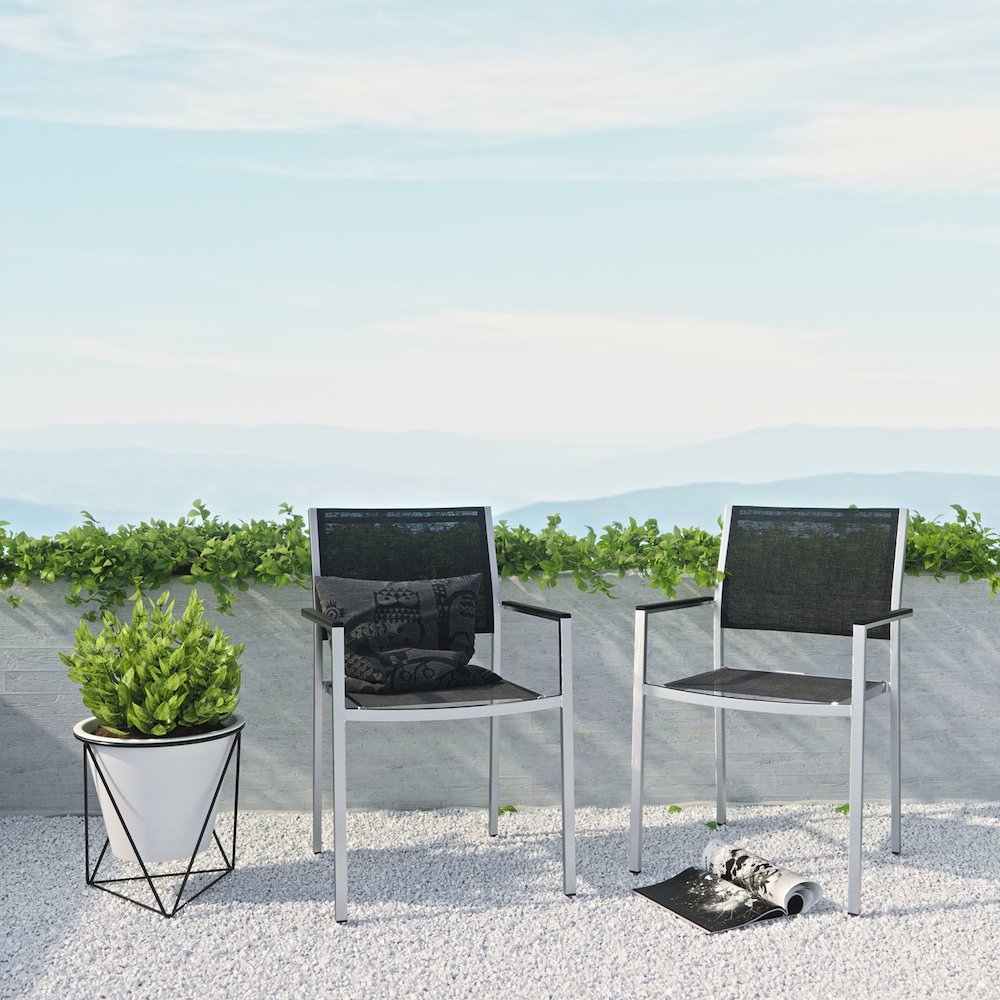 Shore Outdoor Patio Aluminum Dining Chair Set of 2. Picture 4