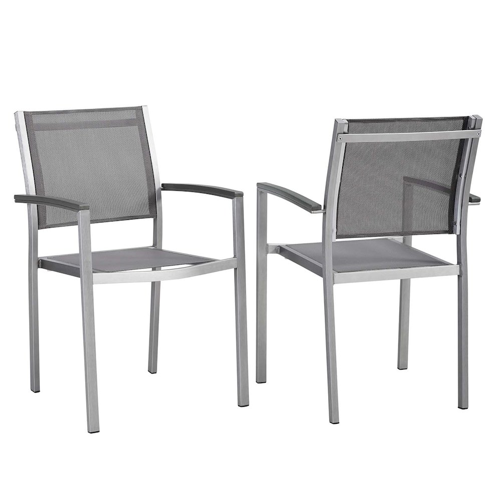 Shore Outdoor Patio Aluminum Dining Chair Set of 2. Picture 1