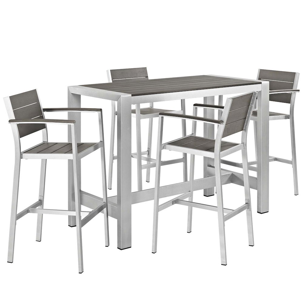 Shore 5 Piece Outdoor Patio Aluminum Dining Set. Picture 1