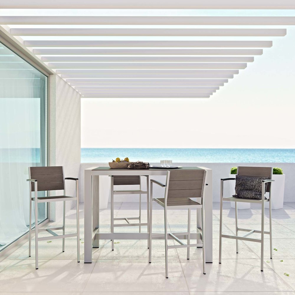 Shore 5 Piece Outdoor Patio Aluminum Dining Set. Picture 7
