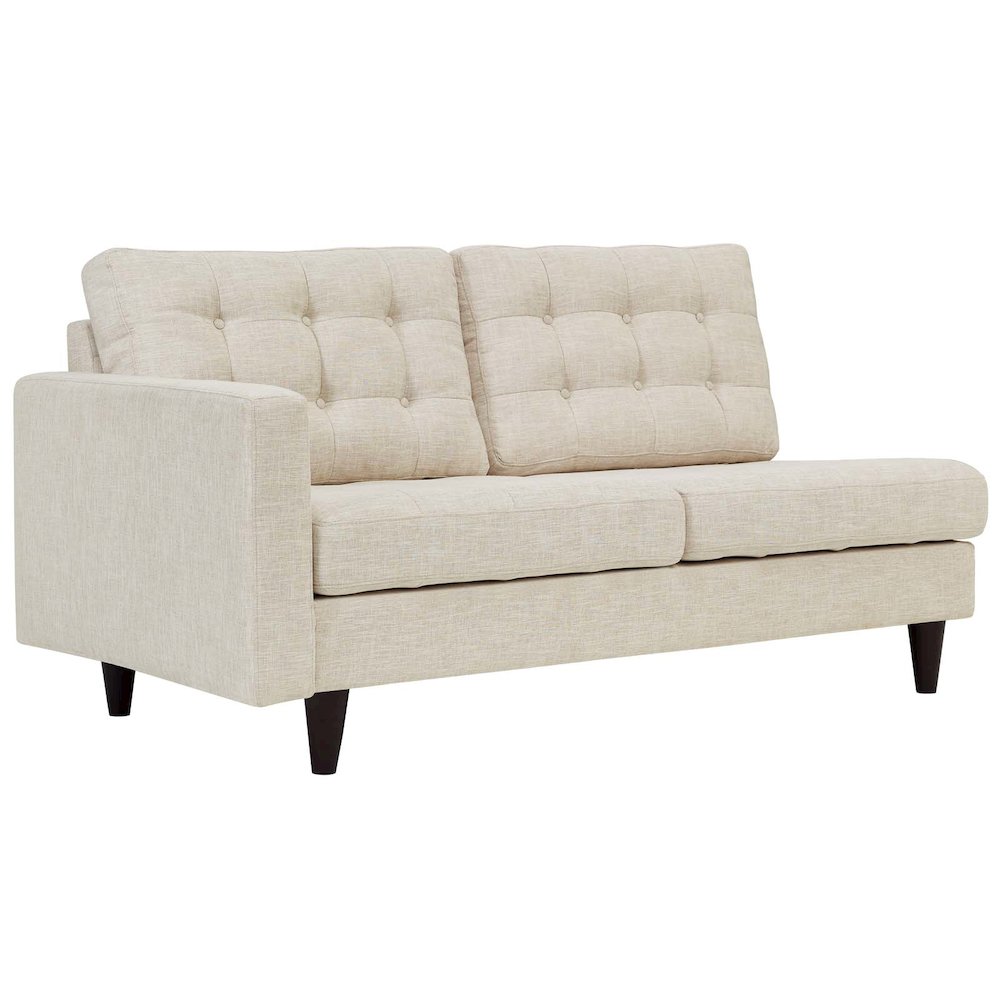 Empress Left-Facing Upholstered Fabric Loveseat. Picture 1