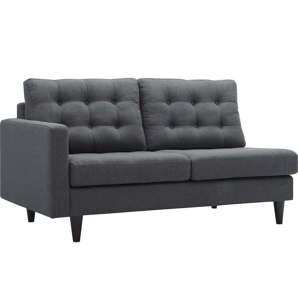 Empress Left-Facing Upholstered Fabric Loveseat. Picture 1