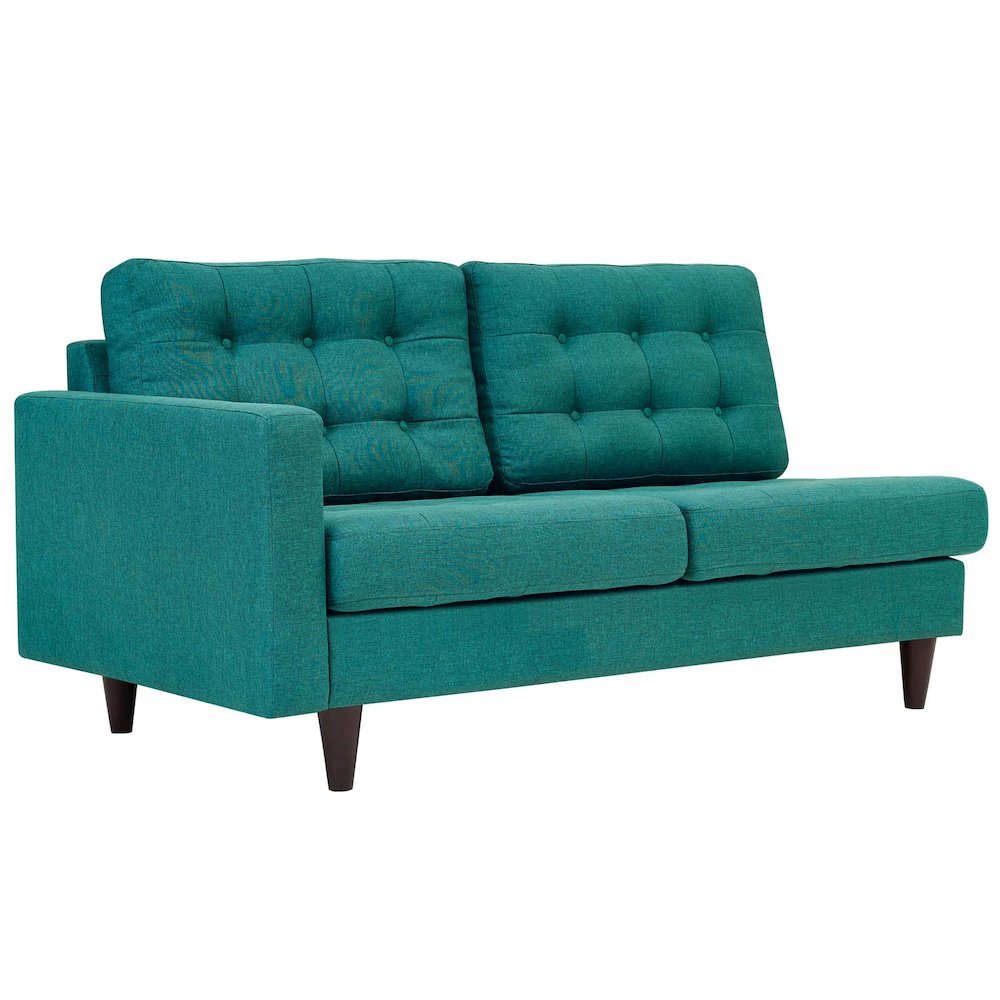 Empress Left-Facing Upholstered Fabric Loveseat. Picture 1