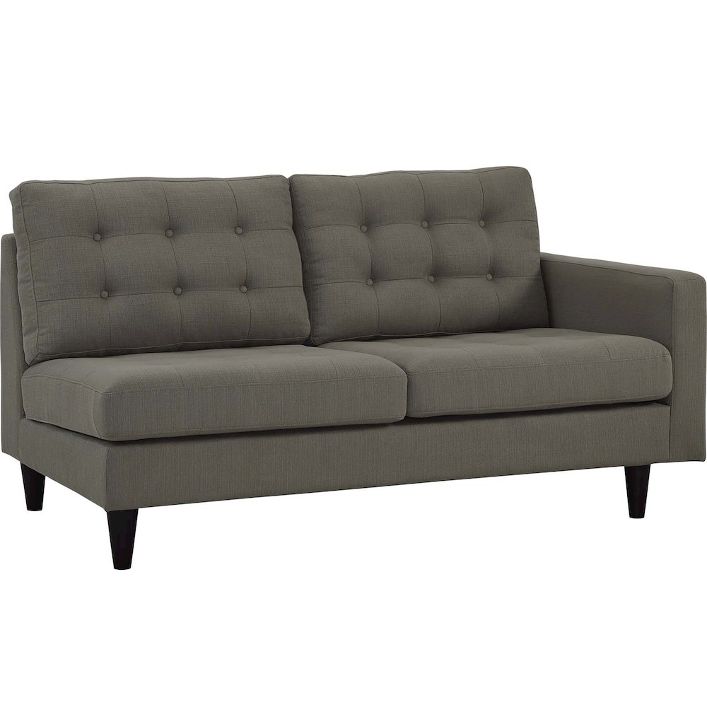 Empress Right-Facing Upholstered Fabric Loveseat. Picture 1