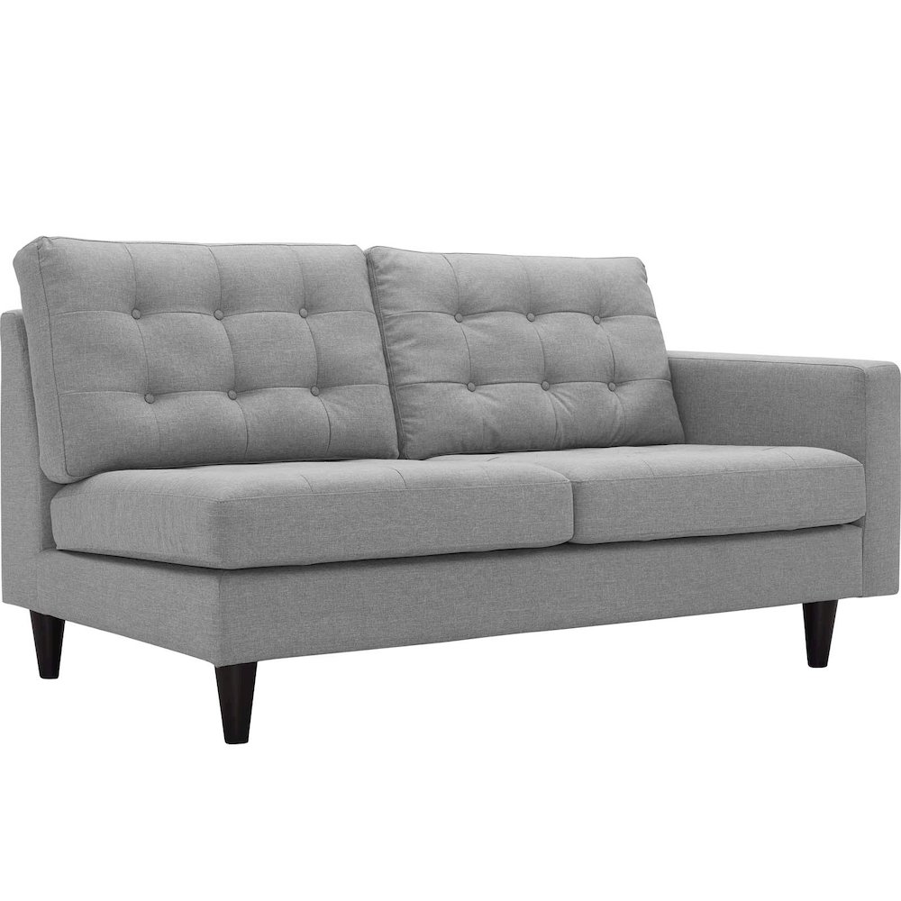 Empress Right-Facing Upholstered Fabric Loveseat. Picture 1