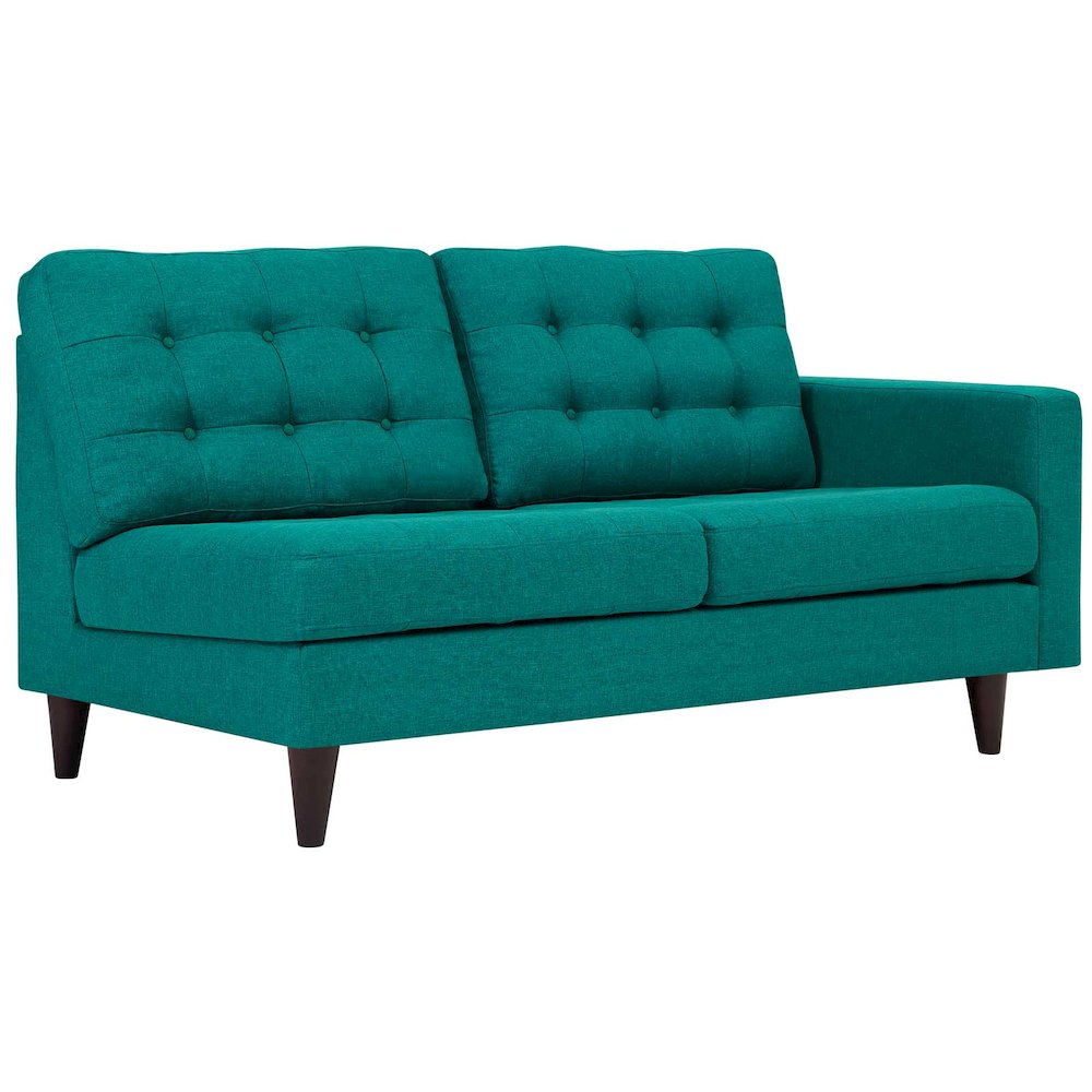 Empress Right-Facing Upholstered Fabric Loveseat. Picture 1