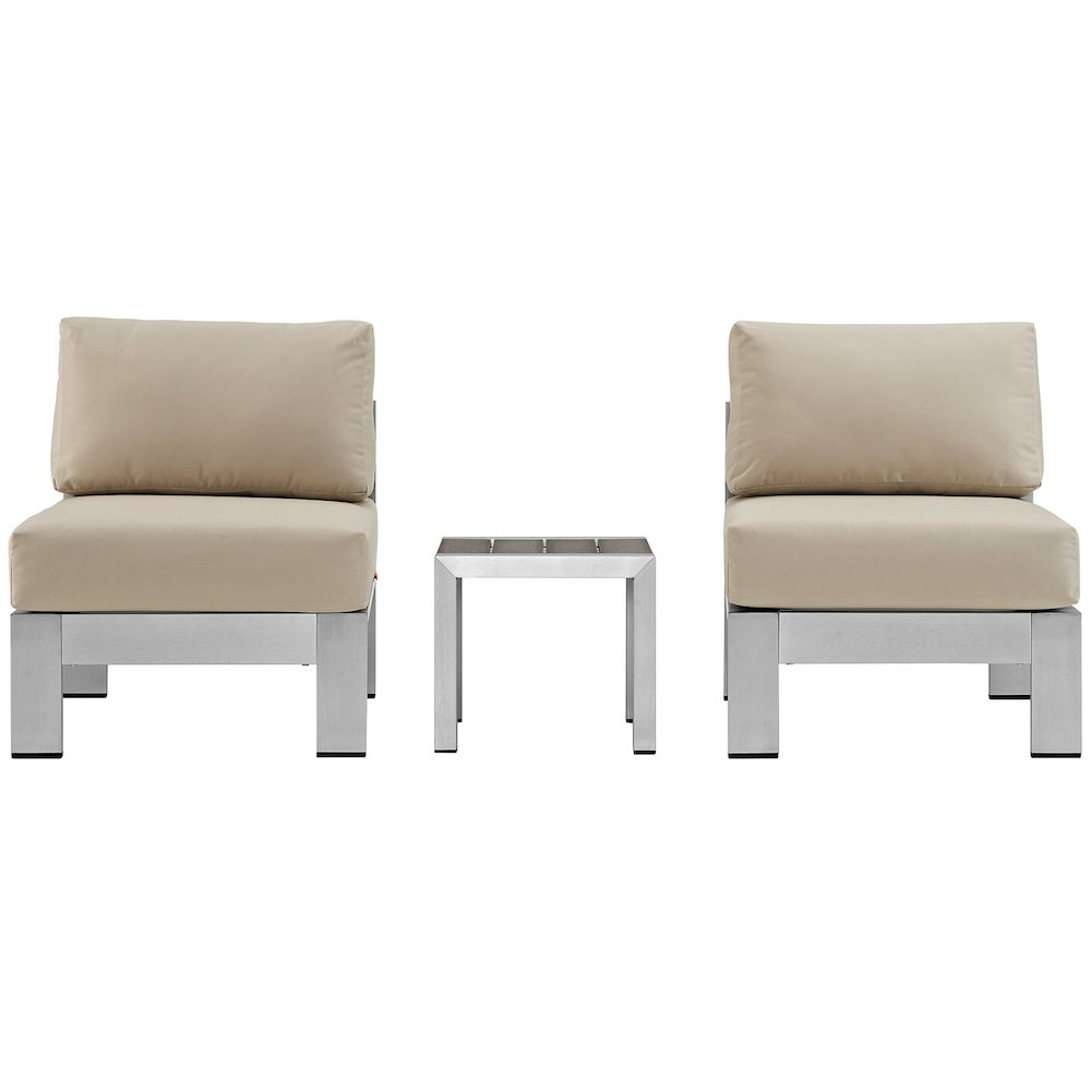 Shore 3 Piece Outdoor Patio Aluminum Sectional Sofa Set. Picture 1