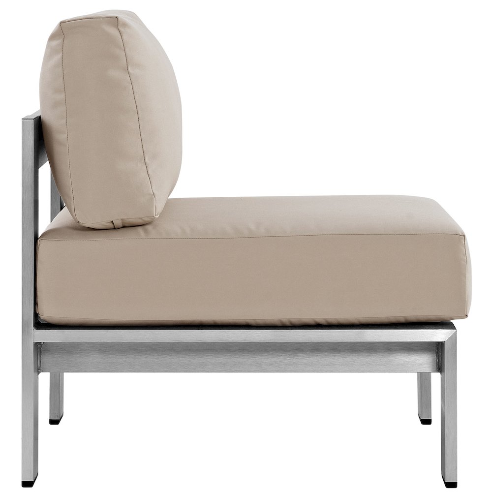 Shore 3 Piece Outdoor Patio Aluminum Sectional Sofa Set. Picture 3