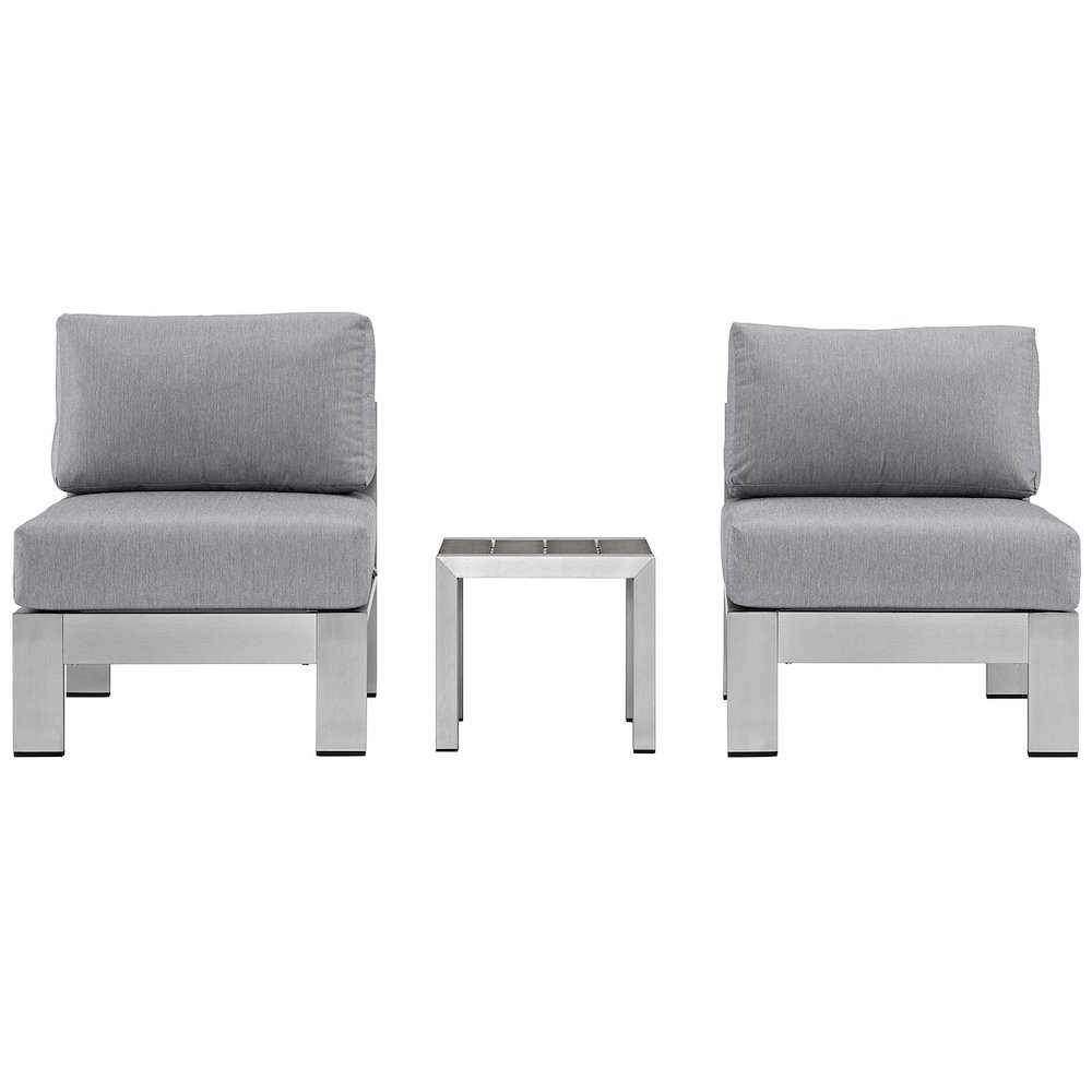 Shore 3 Piece Outdoor Patio Aluminum Sectional Sofa Set. Picture 1