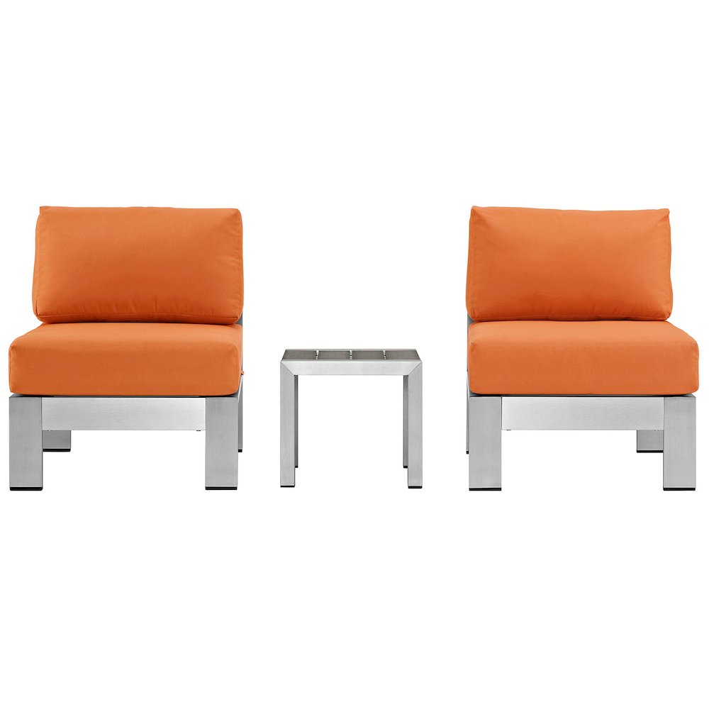 Shore 3 Piece Outdoor Patio Aluminum Sectional Sofa Set. Picture 1