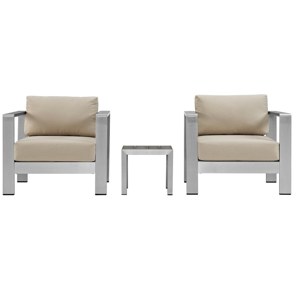 Shore 3 Piece Outdoor Patio Aluminum Set. Picture 1