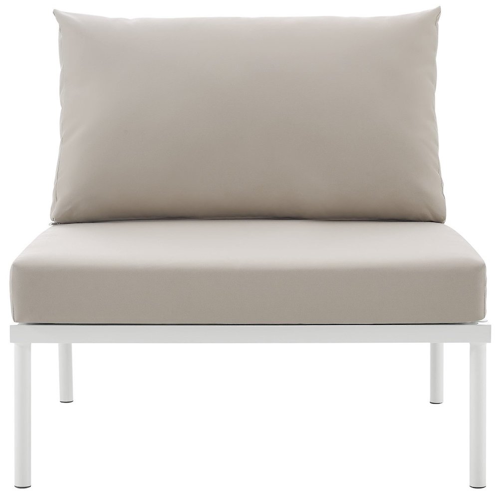 Harmony Armless Outdoor Patio Aluminum Chair. Picture 4
