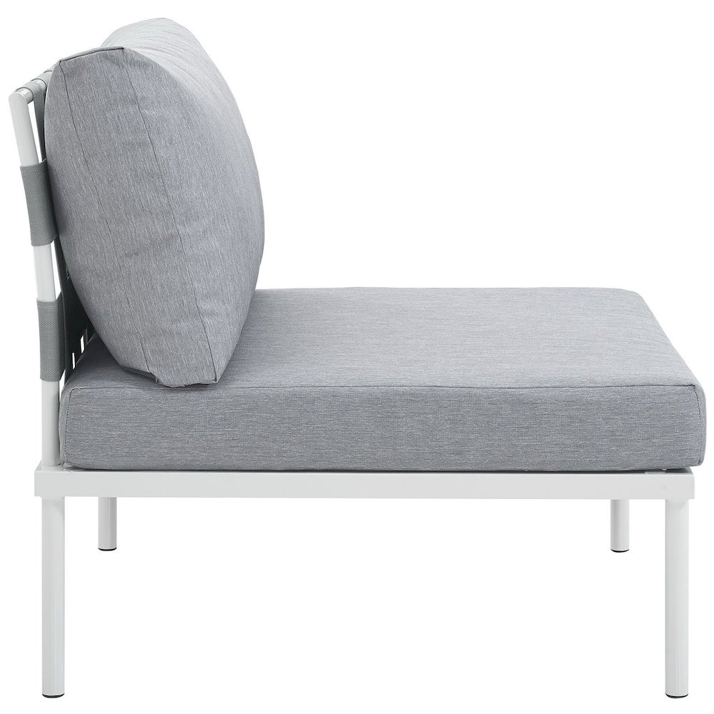 Harmony Armless Outdoor Patio Aluminum Chair. Picture 2