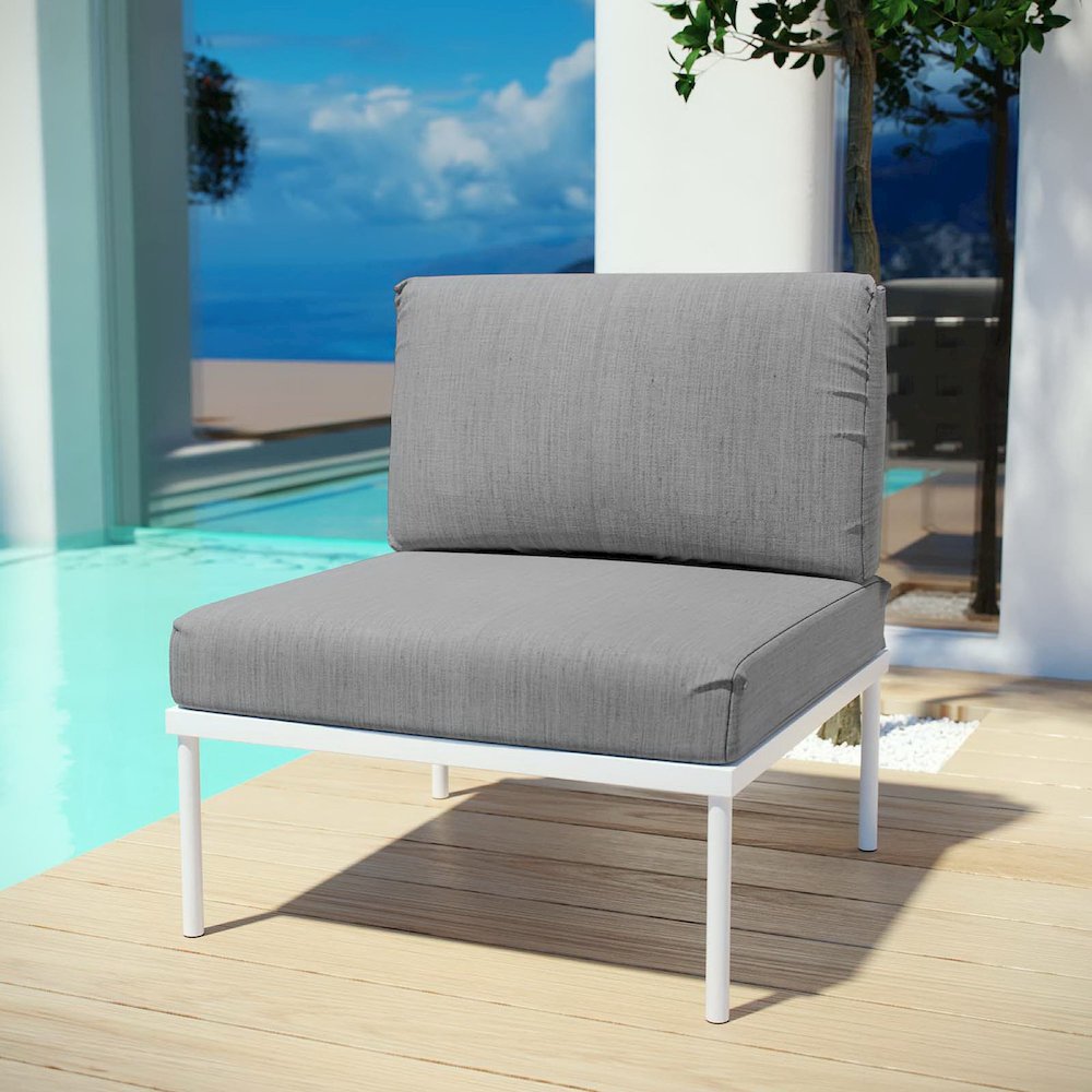 Harmony Armless Outdoor Patio Aluminum Chair. Picture 5