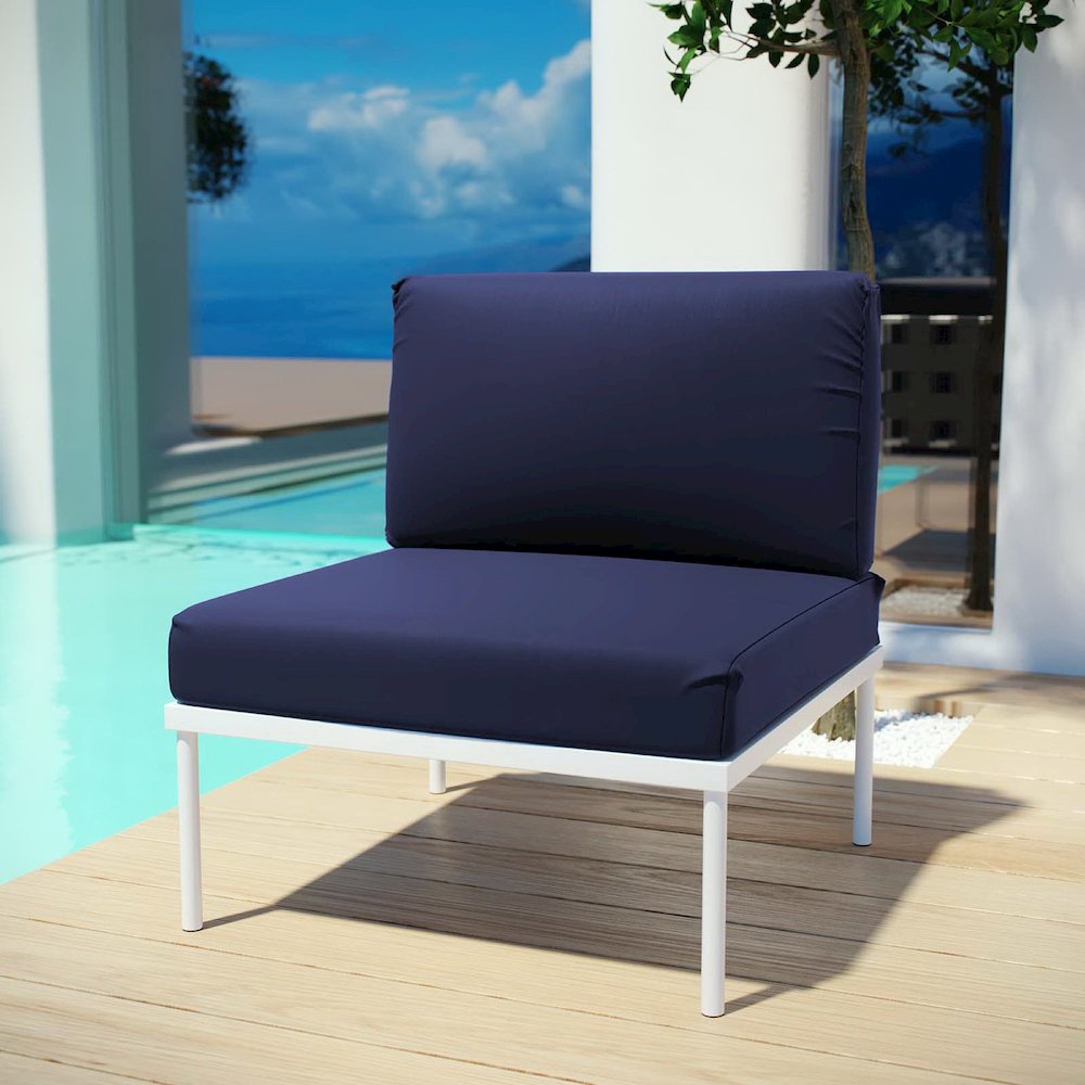 Harmony Armless Outdoor Patio Aluminum Chair. Picture 5