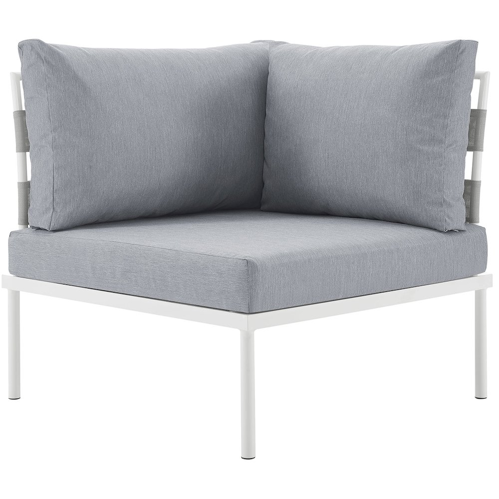 Harmony Outdoor Patio Aluminum Corner Sofa. Picture 4