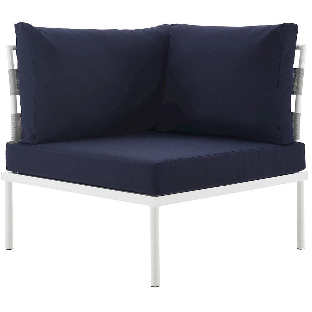 Harmony Outdoor Patio Aluminum Corner Sofa. Picture 4