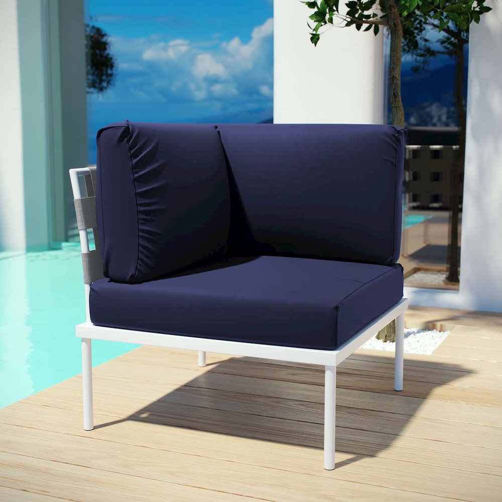 Harmony Outdoor Patio Aluminum Corner Sofa. Picture 5