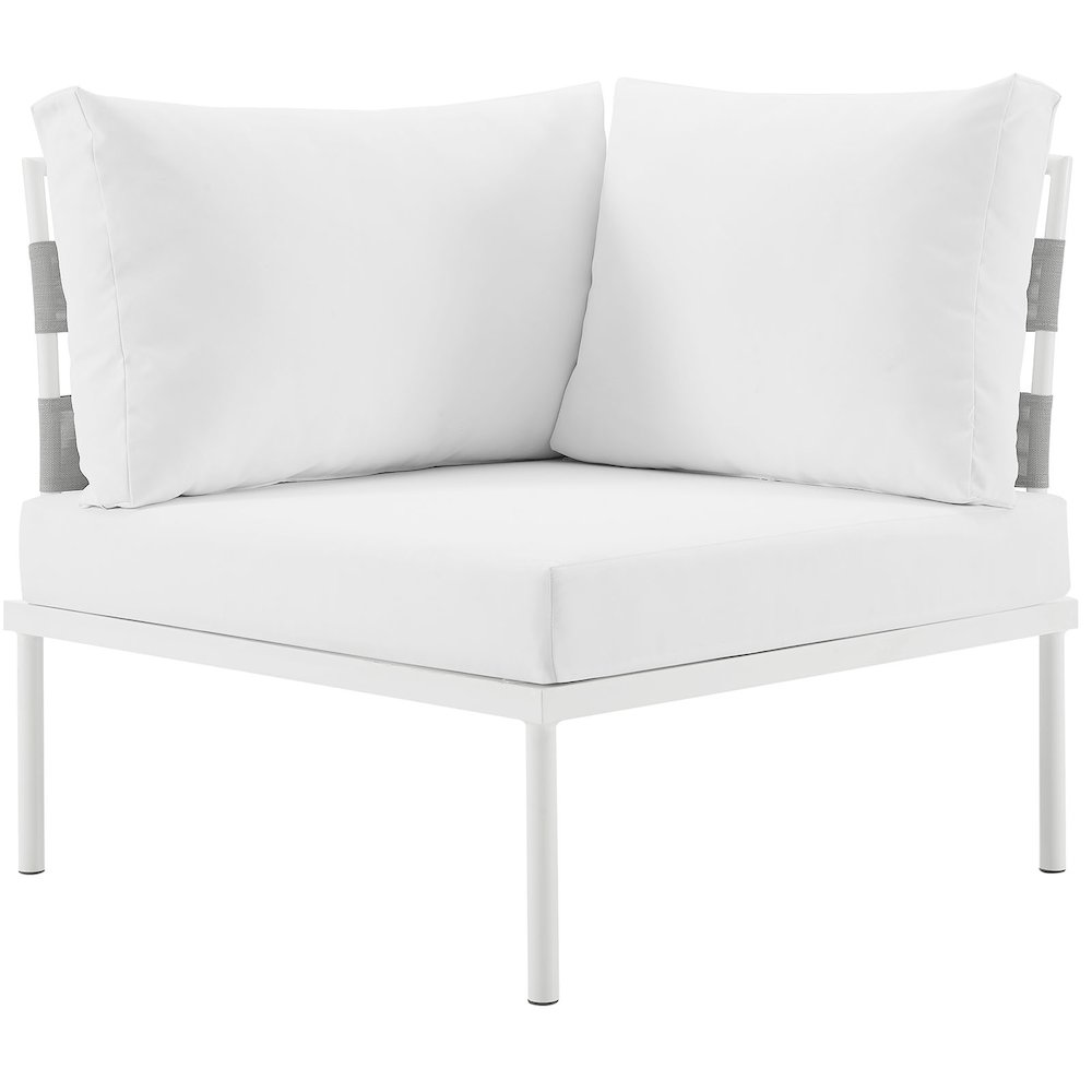Harmony Outdoor Patio Aluminum Corner Sofa. Picture 4