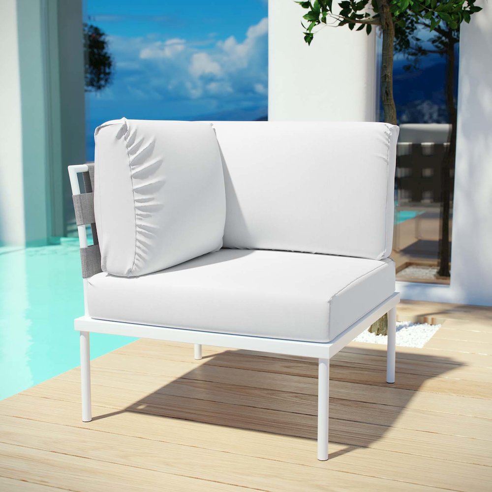 Harmony Outdoor Patio Aluminum Corner Sofa. Picture 5