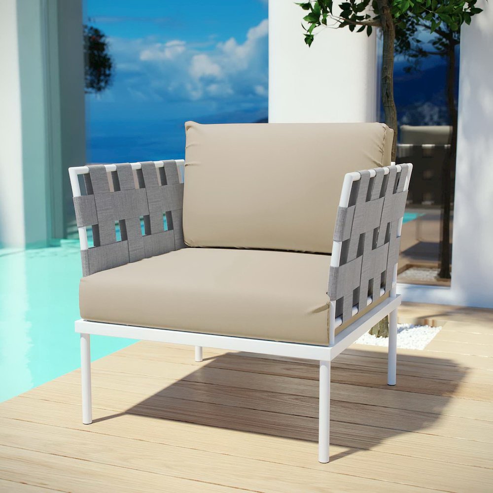 Harmony Outdoor Patio Aluminum Armchair. Picture 5