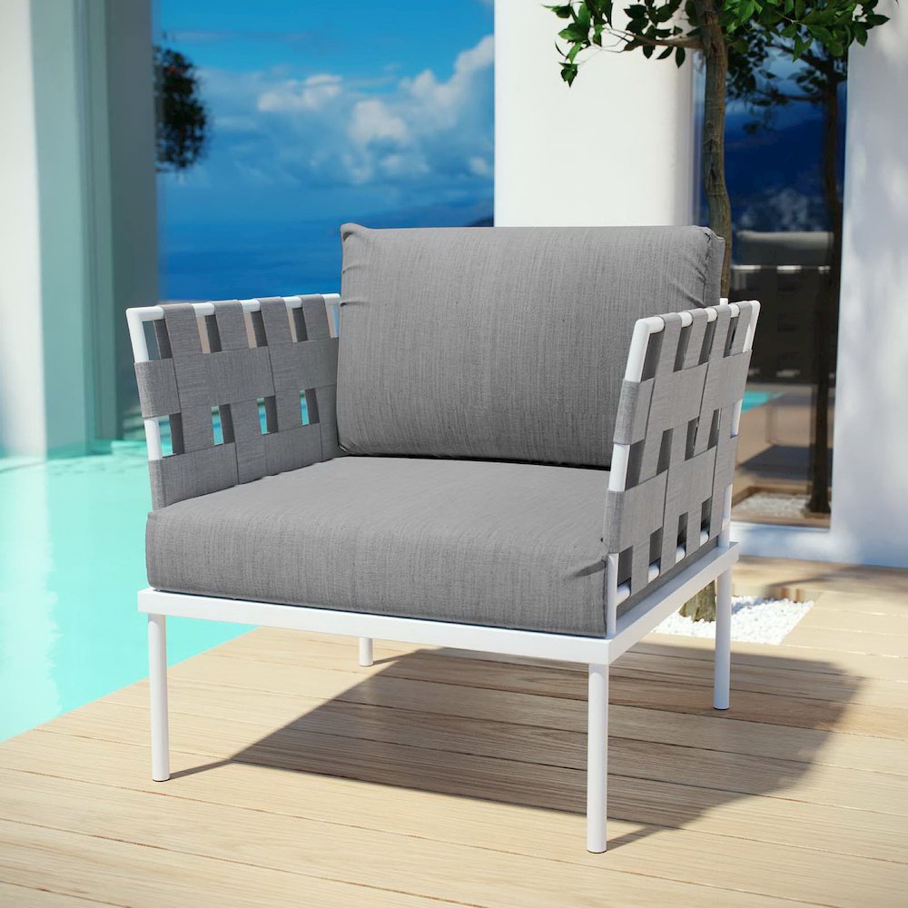Harmony Outdoor Patio Aluminum Armchair. Picture 5